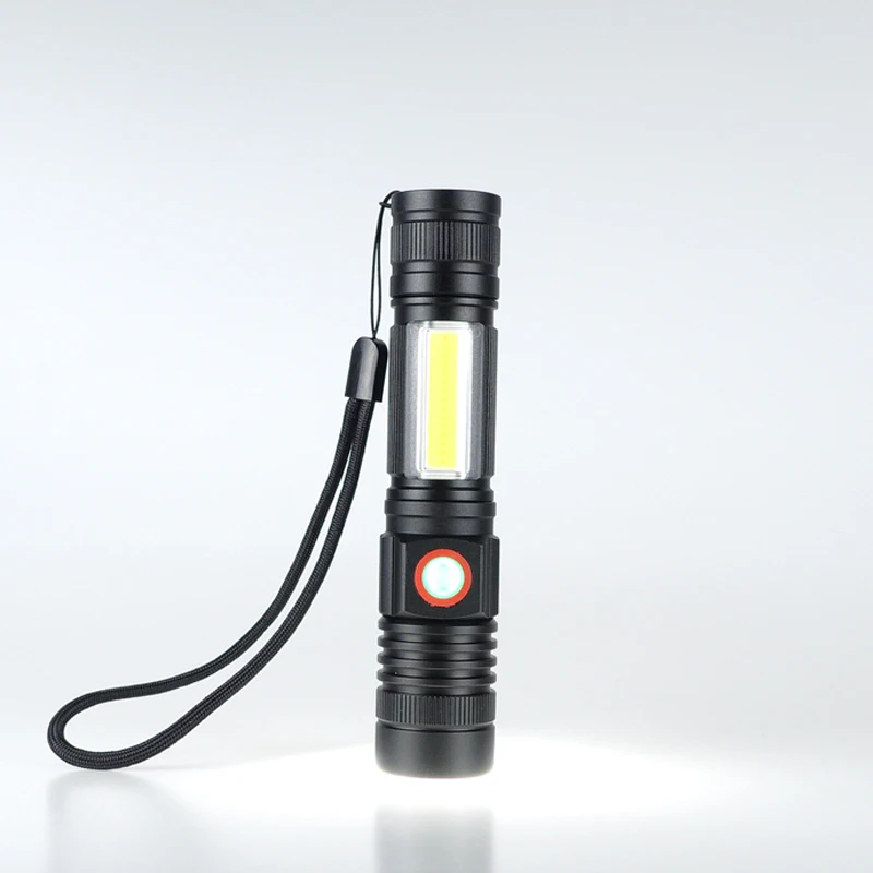 

LED flashlight Powerful T6 COB Lamp 18650 USB Rechargable Zoomable Waterproof Torch Multifunction flashlight mini flashlights