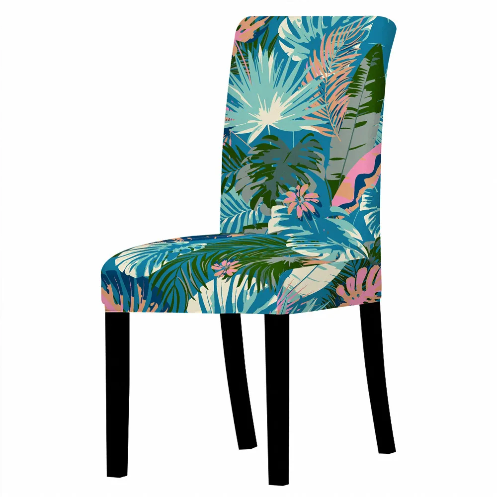 Чехлы для стульев с цветными листьями растягивающиеся чехлы в столовой