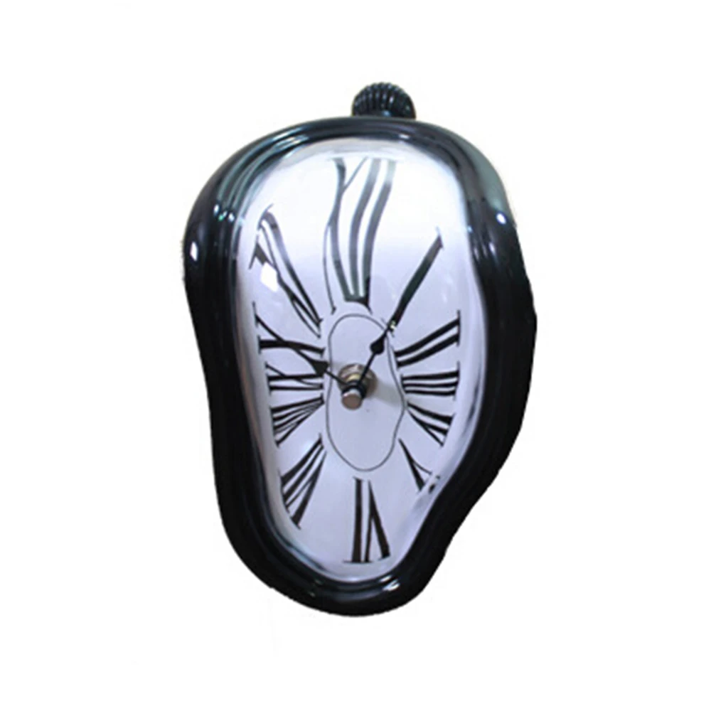Ретро Искаженные плавильные часы, креативная новинка, плавильные необычные часы, для гостиной, кабинета, спальни, Surrealist, стильные настенные часы - Цвет: Черный