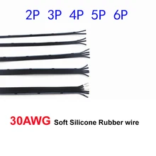 Câble en caoutchouc de Silicone de 10 mètres, 30awg, fil parallèle multi-cœurs 2P 3P 4P 5 6 broches, fil électrique en cuivre teinté