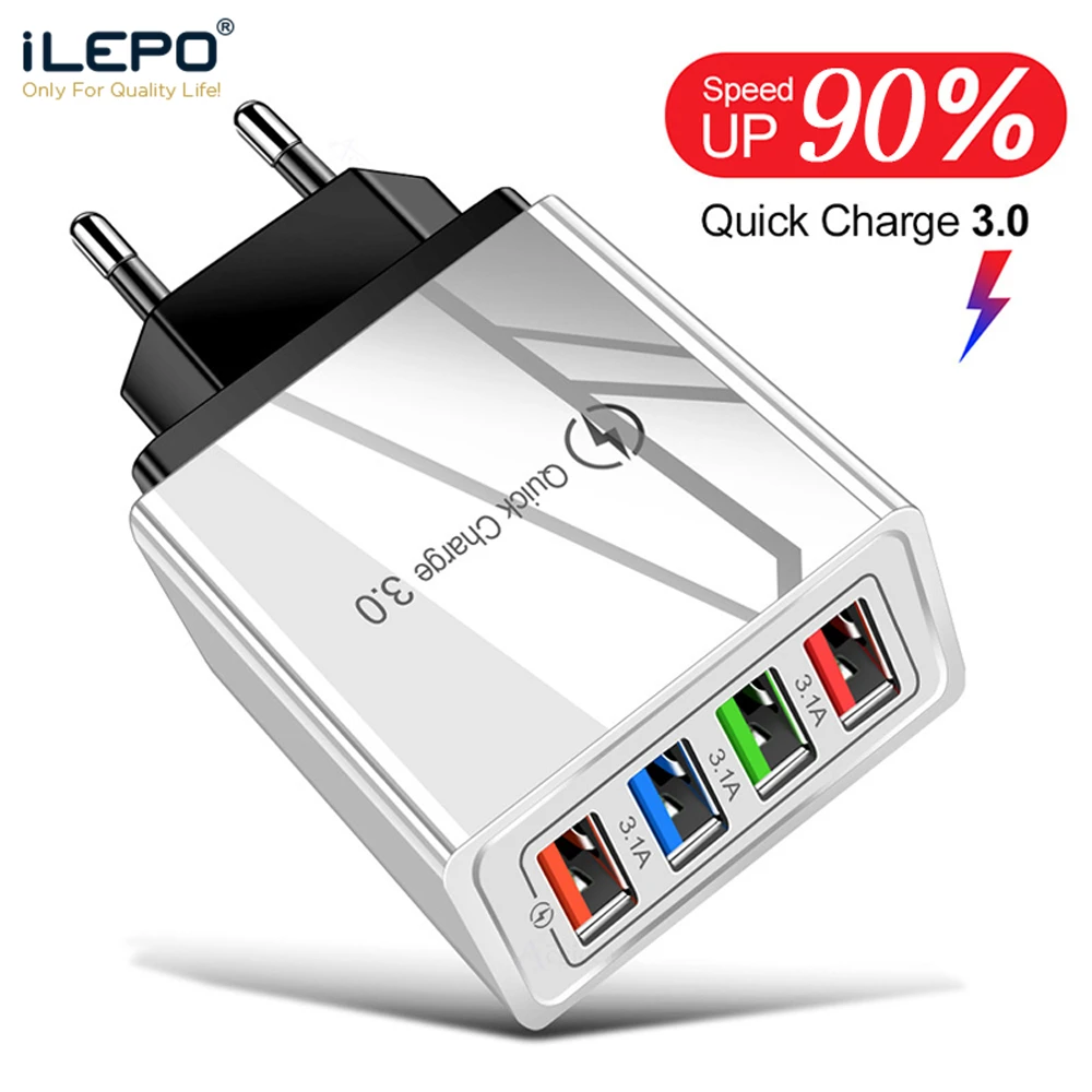 Зарядное устройство iLEPO с USB разъемом для ЕС/США быстрая зарядка 3 0 телефона