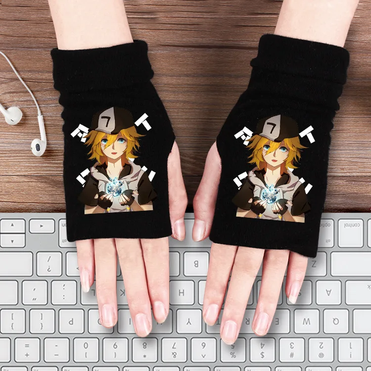 Мультфильм Аниме перчатки Lovelive My Hero Academy Токийский Гуль Natsume Yuujinchou Onmyoji Gintama зимние теплые Половина перчатки хлопок милые