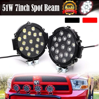 

LED Work Light Combo 51W 12V 24V Car Spot Flood Offroad Driving Light for Jeep Wrangler Truck ATV Waterproof Front Bumper Light
