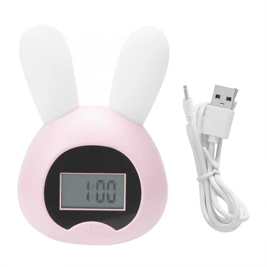 Будильник ABS многофункциональный настольный USB мультфильм кролик светодиодный экран Будильник Настольный светильник электронные часы украшение для дома часы