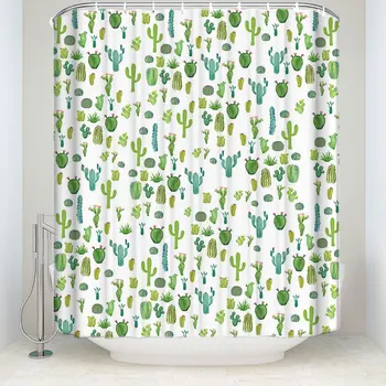 

Cactus and Flower Bathroom Shower Curtain