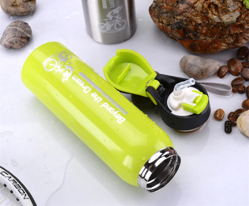 500ML Sport thermos water bottle Thermo Mug Stainless Steel Vacuum Flask mug with straw Insulation Cup Thermoses tthermal bottl