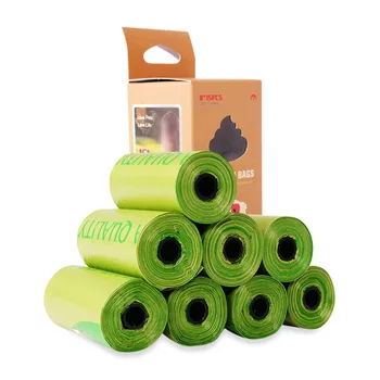 

120 Pcs/8 Rolls Degradable Dog Poop Bags Waste Garbage Bag Carrier Biodegradable Clean-up Bag Waste Pick Up Bag For Dog