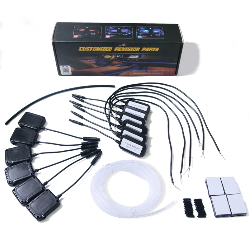 GrandEver 5 Meters Car Interior Lighting Car LED Atmosphere Light with APP + voice control Central Control Door Foot cold Lights
