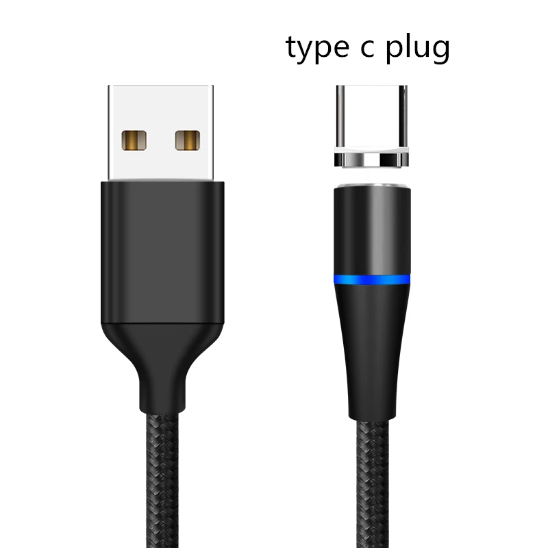 Black For Type C Магнитный кабель MADATA 3A 1 м 2 м Micro usb type C супер быстрая зарядка телефона Microusb магнитное зарядное устройство usb c для iphone huawei xiaomi - Цвет: Black For Type C