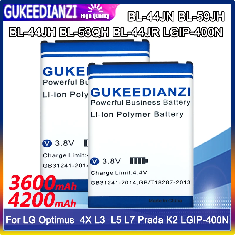 BL-44JH батарея для LG Optimus L7 P700 P750 P705 4X L3 L5 L9 Prada K2 3 0 LGIP-400N BL-44JN BL-59JH BL-53QH BL-44JR | Мобильные