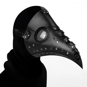 

Plague Doctor Steampunk Long Beak Cosplay Festival Masquerade For Halloween Costume Party Face Cover Adjustable Belt Dress Up