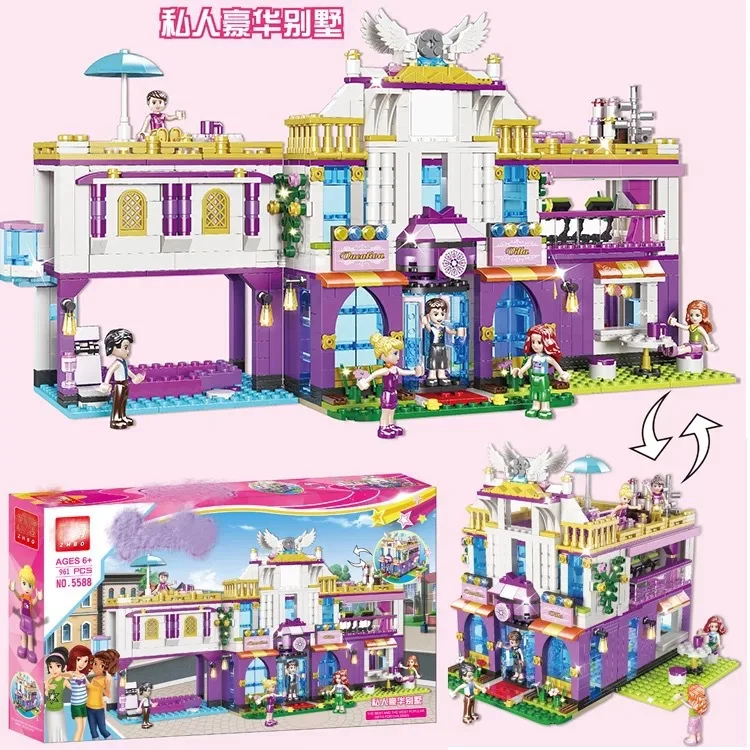 

Masahiro 5588 GIRL'S Party Series Private Luxury Villa Small Particles Children'S Educational Assembled Building Blocks Toy