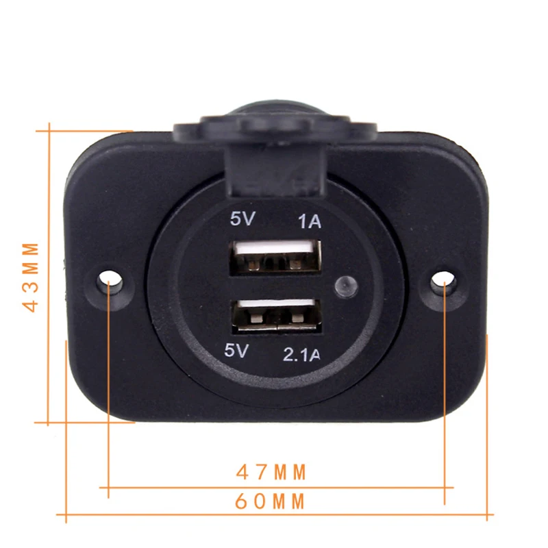 Модифицированное автомобильное зарядное устройство с двумя USB портами для