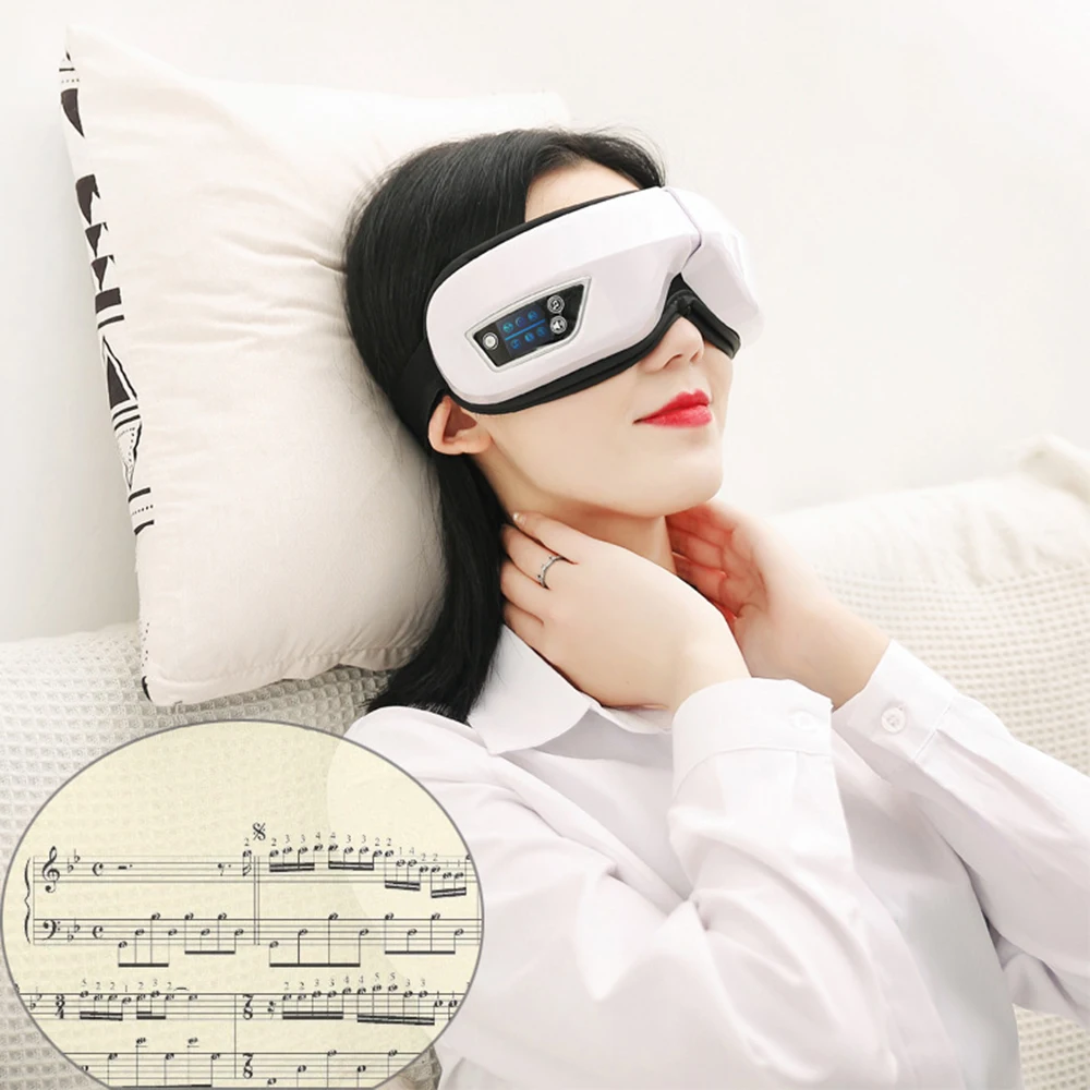 Electric Vibration Bluetooth Eye Massager Eye Care Device Wrinkle Fatigue Relieve Vibration Massage Hot Compress Therapy Glasses