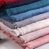 Spring Women Hollow Out Scarf Cotton Solid Color Long Shawl Wrap Hijab Short Tassel Turban Muslim Islamic Headscarf Female90*180 ► Photo 3/6