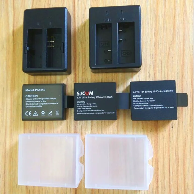 Description Picture 2 of itemOriginal SJCAM EKEN Accessories Battery Dual Charger 1350/1050mAh Battery for Sj4000 air Sj5000X C30R H9R Action Camera