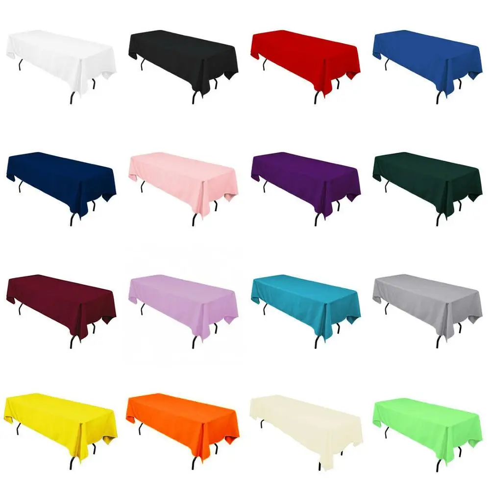 Satin Tablecloth Events-Decoration Banquet Rectangle Wedding White Black Hotel Party