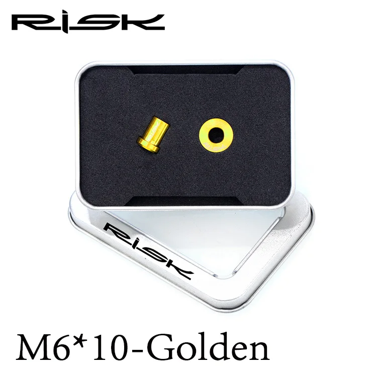 Риска M6* 10/15/20/25/30/40 мм Титан шоссейный велосипед C тормозной винты суппортов для Shimano 105/ULTEGRA/Тормозные колодки Dura Ace дисковые велосипедные тормозные винты - Цвет: Golden 10 mm