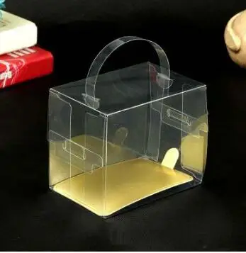5 size clear plastic Mooncake holder paper pad for baking cookie packaging transparent Bakery mini cakes muffins display Boxes - Color: 12x8x10cm B