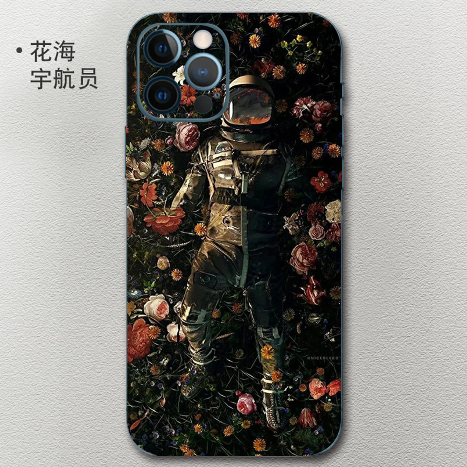 Cute Astronaut Phone Back Sticker Skins For iPhone 13 Pro Max 12 Pro Mini 11 Pro Matte Wrap Skin Cartoon Sticker Film iphone 13 pro phone case