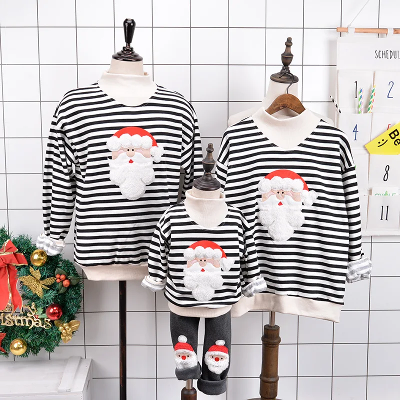CYSINCOS Рождественский свитер футболка Семейные комплекты Северный олень, новогодняя елка олень год отец для мамы, сына, дочери зимняя Толстовка для девочек - Цвет: Style 4