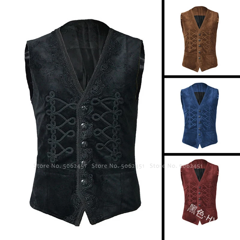 Средневековый дворец Благородный Ретро Топ без рукавов мужской костюм Рыцарь