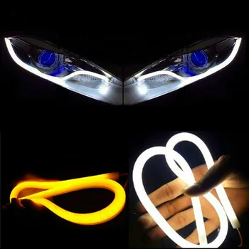 

2PC/Lot 30cm DRL Flexible LED Tube Strip Daytime Running Lights Turn Signal Angel Eyes Car Styling White Blue
