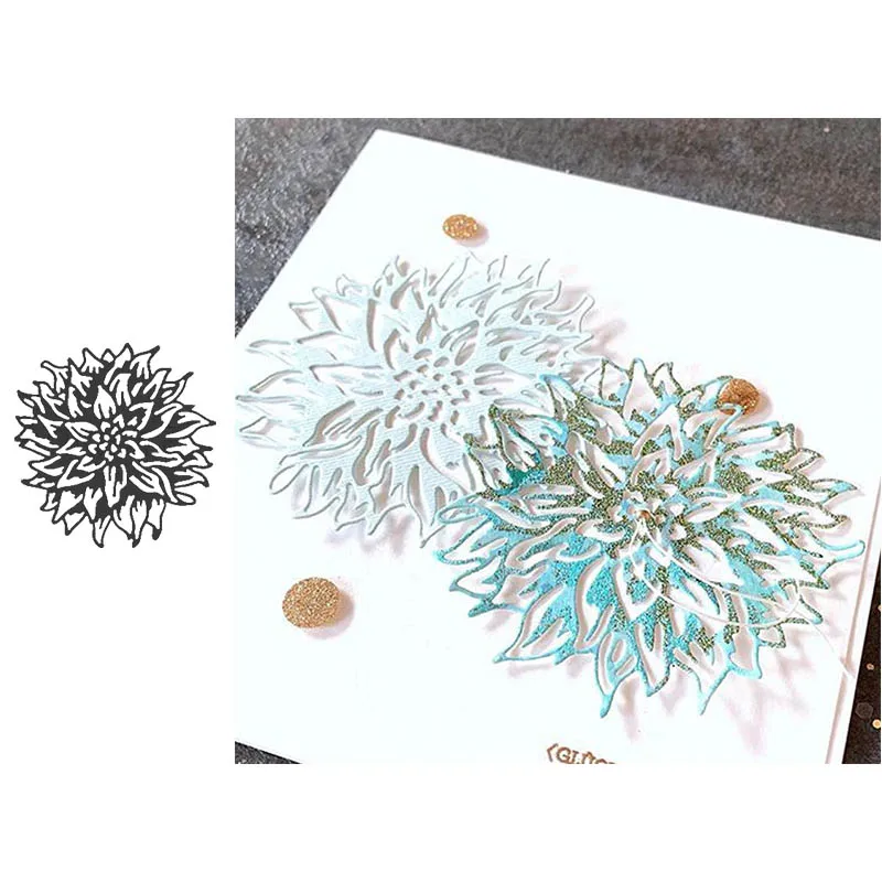 Металлические режущие штампы формы для скрапбукинга с цветущими цветами Dahli