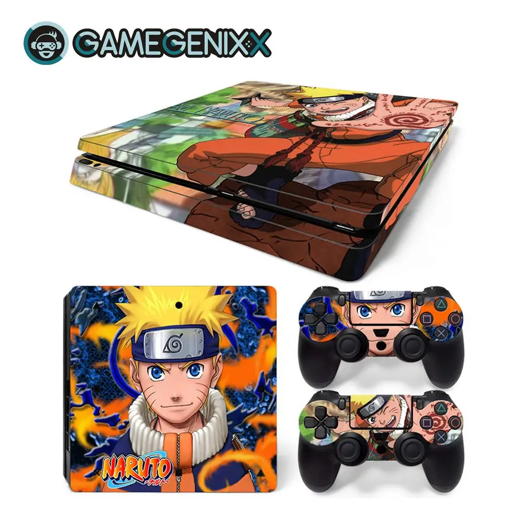GAMEGENIXX Кожа Наклейка виниловая оберточная крышка полный набор для PS4 Slim консоли и 2 контроллеров-Наруто