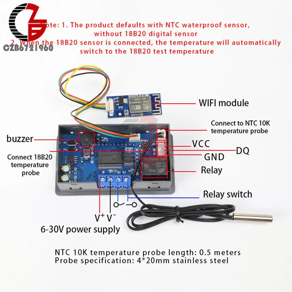 de temperatura de digitas 12v 24v wt02