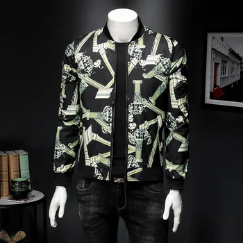 

Men Floral Jacket 2020 Plus Size 5XL Pattern Jacket Gold Baroque Mens Bomber Jackets Party Club Jaqueta Bomber Moda Hombre Black