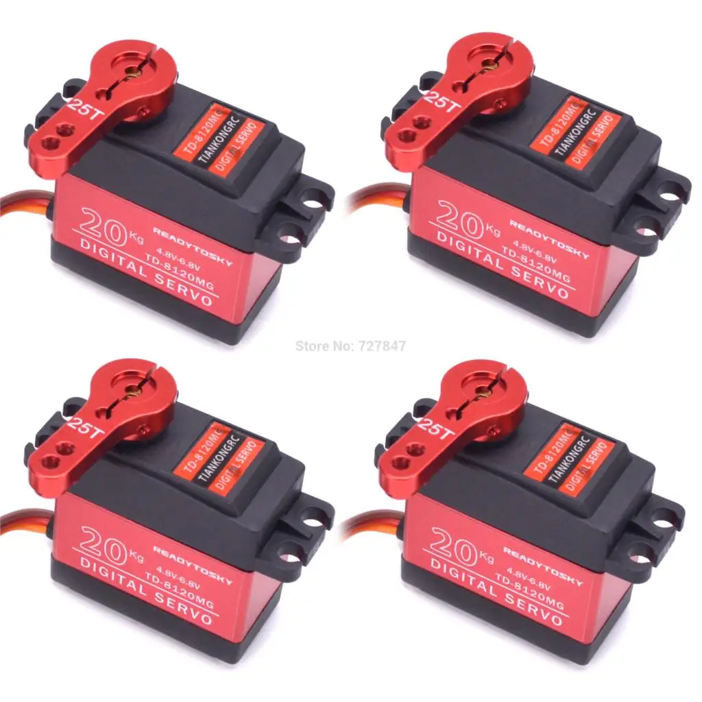 

Waterproof 180 / 270 Degree Servo 20KG Large Torque Digital Coreless Servo Aluminium Metal Gears 25T Arm For RC Car RC Boat