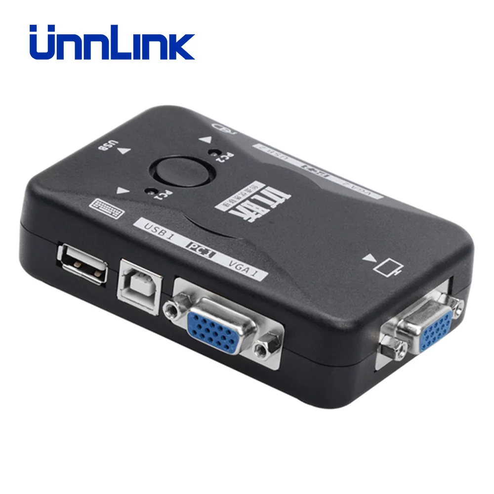 Unnlink VGA KVM переключатель 2X1 USB 2,0 FHD 1080P @ 60 Гц 1 компл. мышь клавиатура 2*1 VGA KVM переключатель коробка для компьютер ноутбук ПК