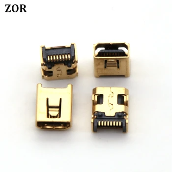 

100PCS/LOT 4 DIP foot 8Pin Mini USB Jack Female Socket, micro Connector charging port for digital and other electrical product