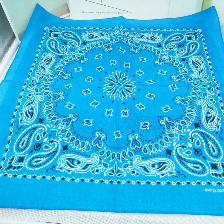 New Fashion Hip Hop 100% Cotton Bandana Square Scarf 55cm*55cm Black Red Paisley Headband Printed For Women/Men/Boys/Girls - Image 57