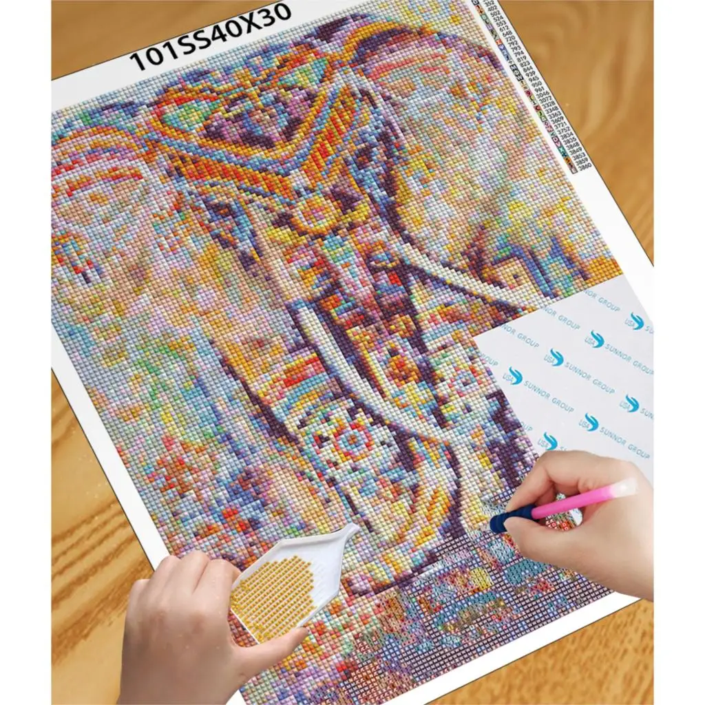 Diy 5D Diamond Painting Full Square Drill Color elephant Embroidery Cross Stitch