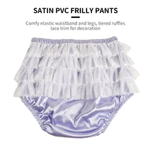 

NEW ABDL adult diaper pvc +Satin+Lace adult baby pvc reusable babywater proof pant diapers onesize Panties bikini bottoms DDLG