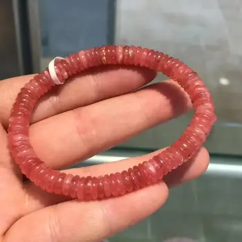 

7.4mm Certificate Natural Rose Red Rhodochrosite Argentina Abacus Beads Woman Bracelet Gemstone Fashion New style AAAAA