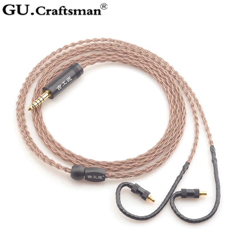 GUcraftsman 6N OCC медной проволоки 8-ядерный IE400pro IE500Pro Tyep-C 2,5 мм/4,4 мм Баланс кабель для наушников