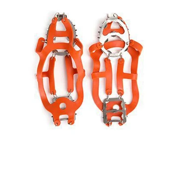 

Outdoor Hiking Climbing Antiskid Crampons Winter Walk 18 Teeth Ice Fishing Snowshoes Manganese Steel Slip Shoe Covers Spike Shoe