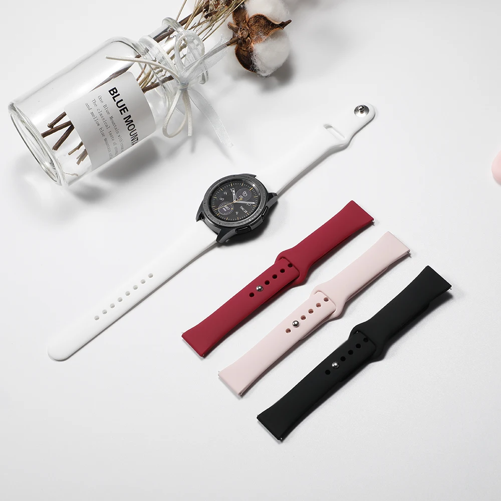 Силиконовый браслет ремешок для часов Ticwatch 2nd 42 мм/Ticwatch E 20 мм Pebble Time круглые