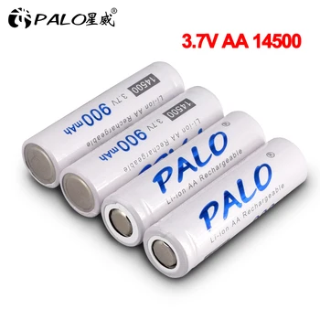 

PALO 3.7V AA battery 14500 li-ion battery 900mah 14500 rechargeable battery Lithium battery for camera Flashlight radio toy