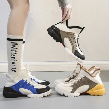 

Luxury Shoes Women Designers 2020 Fashion Yellow Blue Black Platform Sock Sneakers Size 36-40