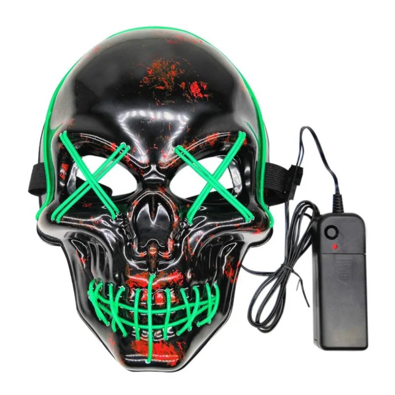 Skull Halloween LED Light Up Masks Full Face Covered Luminous Glow Party Favors Supplies