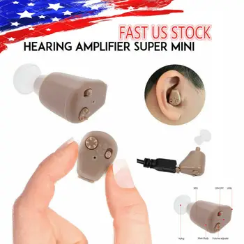

US Stock Mini Invisible Rechargeable Hearing Aid earphone For the aged sound Amplifier hearing Digital Earphones