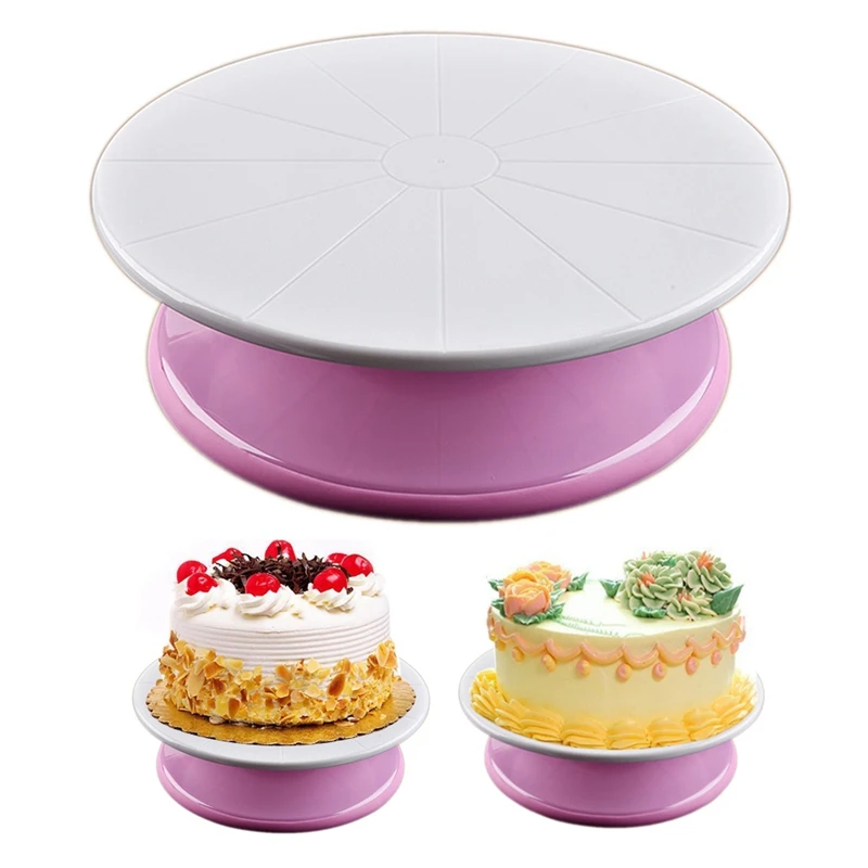 29Cm Plastic Cake Turntable Rotating Cake Decorating Anti-Skid Round Cake Stand Cake Rotary Table E