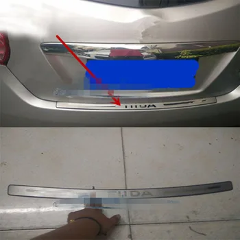 

Car styling Stainless Steel car Rear Bumper Protector Sill Trunk Tread Plate Trim for 2011-2015 Nissan TIIDA