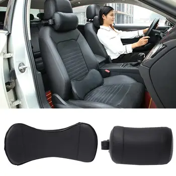 

Car Neck Pillow Foldable Headrest with Hook Phone Bracket Memory Cotton Waist Cushion Rotat Sleeping Side Pillow Car Accessories
