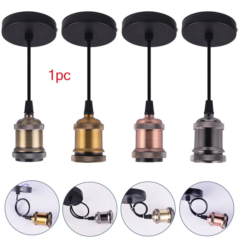 Ceiling Light Lamp Holder For Restaurant Home Pendant Retro Socket Bar Aluminum Chandelier Vintage Home Hanging For E27 Bulb