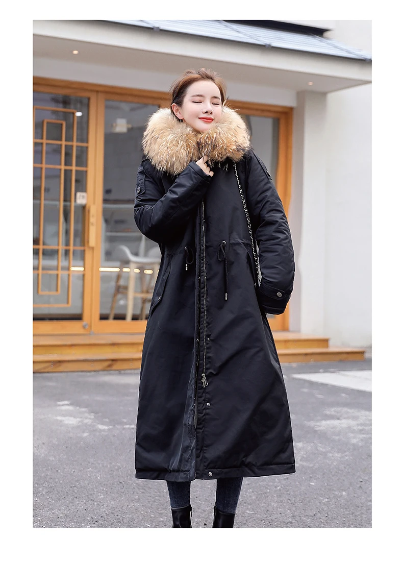30 градусов зимняя одежда X-long parkas зимняя куртка женская меховая куртка с капюшоном Женское пальто с подкладкой из пуха Толстая зимняя куртка женская одежда